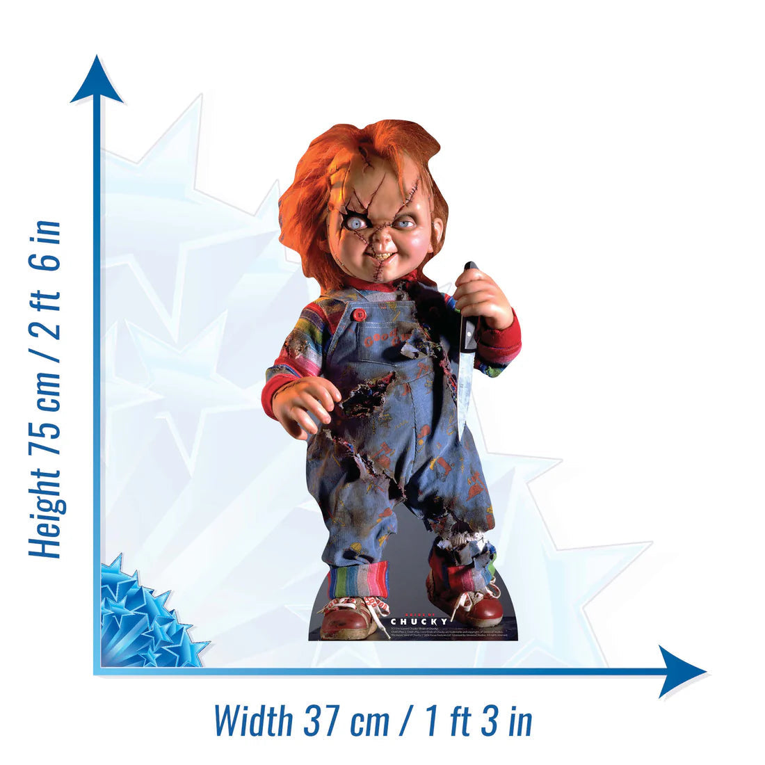 Scarred Chucky Doll Cardboard Cut Out Height 75cm