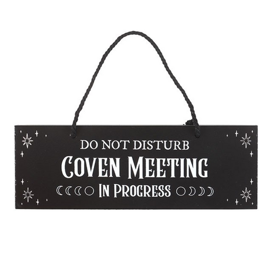 Coven Meeting in Progress Hanging Sign