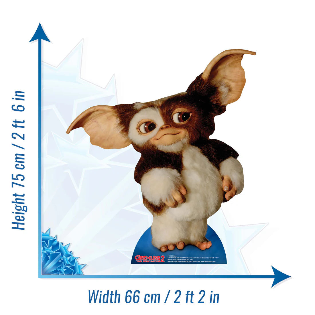 Gizmo Cute Gremlin Cardboard Cut Out Height 75cm