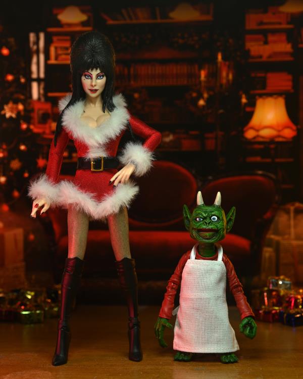 ELVIRA VERY SCARY XMAS ELVIRA DELUXE 8 INCH CLOTHED FIGURE