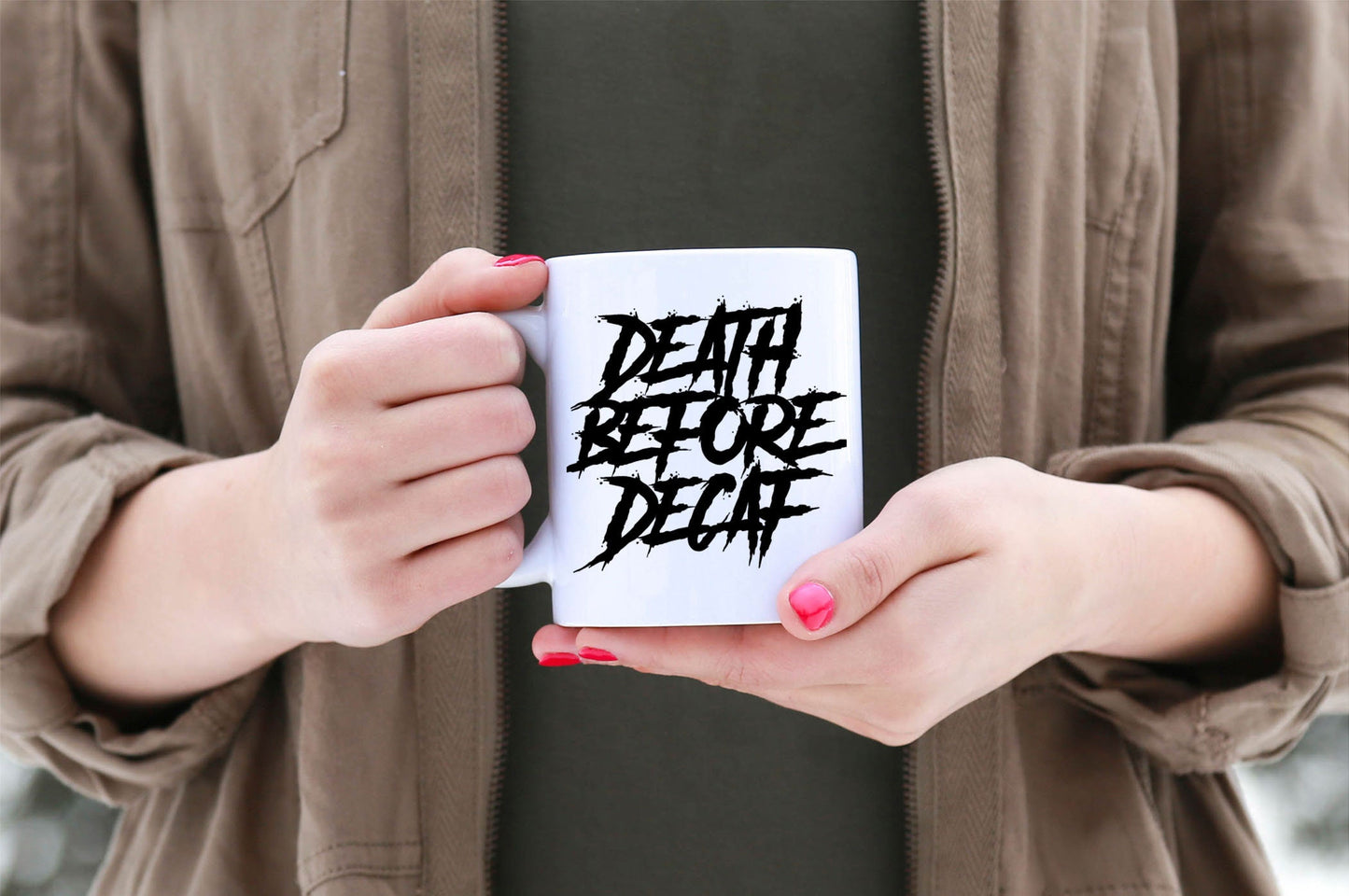 Death Before Decaf Ceramic Mug