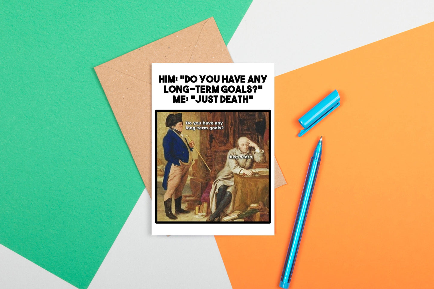 Funny Medieval Art Greeting Card - Just Death