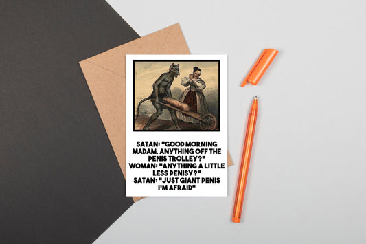 Funny Medieval Art Greeting Card - Penis