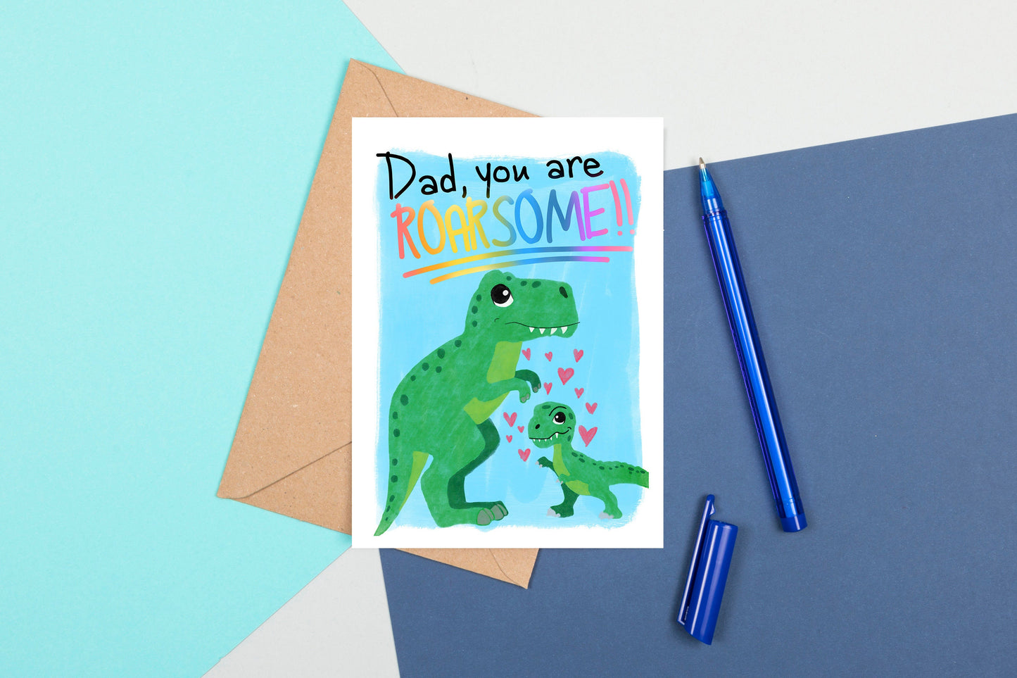 Dad, You Are Roarsome Dinosaur A6 Greeting Card