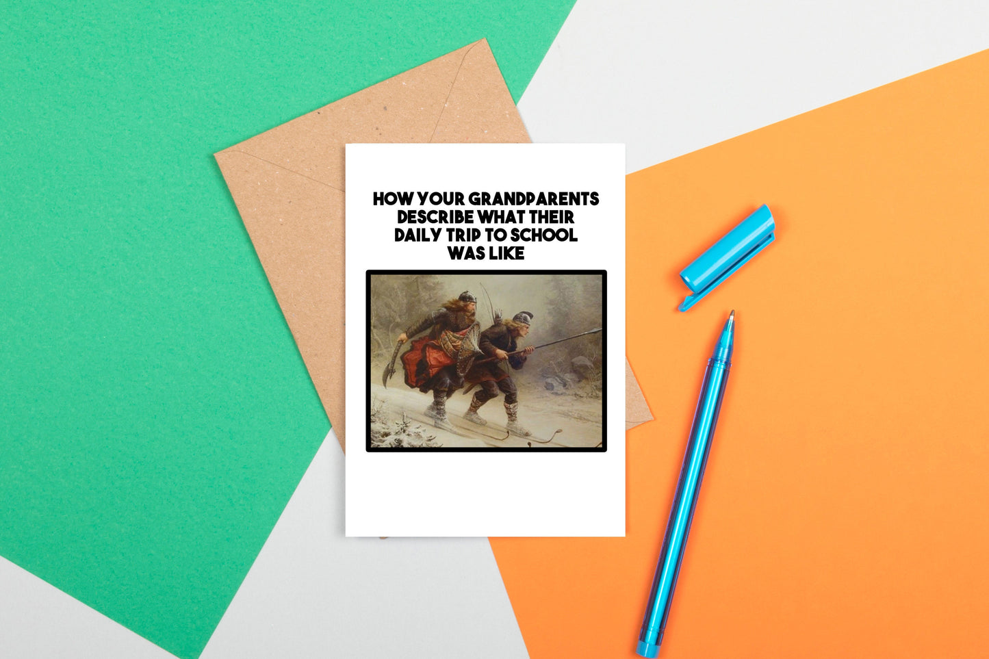 Funny Medieval Art Greeting Card - Grandparents