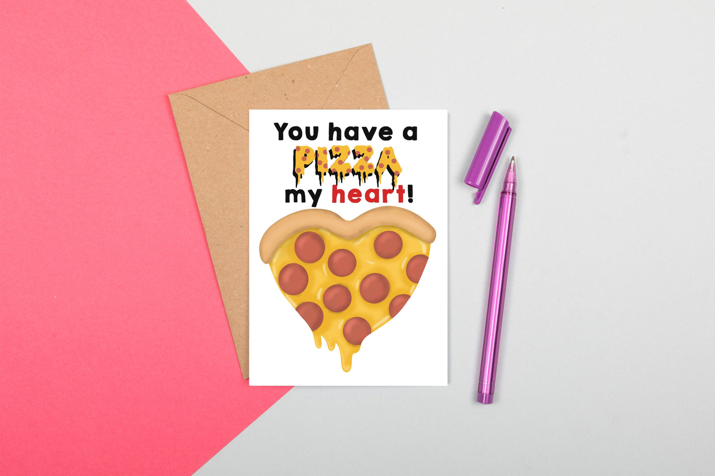 Pizza my Heart Valentine's Day Card