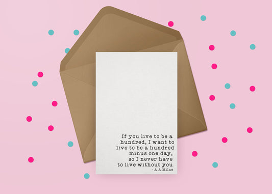A. A. Milne Quote Valentine's Day Card