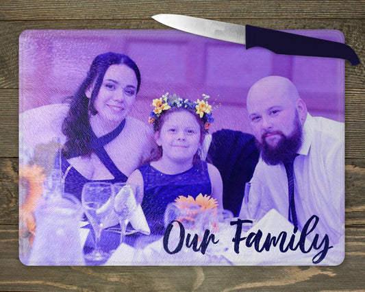 Customisable Glass Chopping Board - Your picture or Text