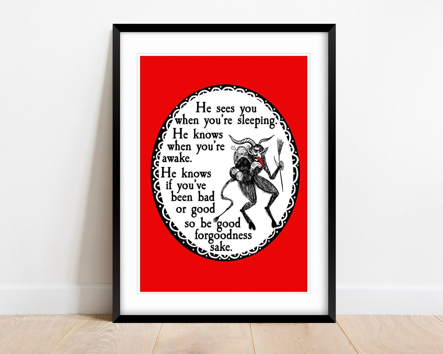 Krampus Creepy Christmas Quote Art Print
