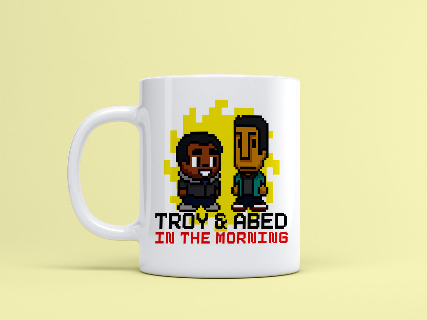 Troy and Abed in the Morning 8-bit Community Ceramic Mug