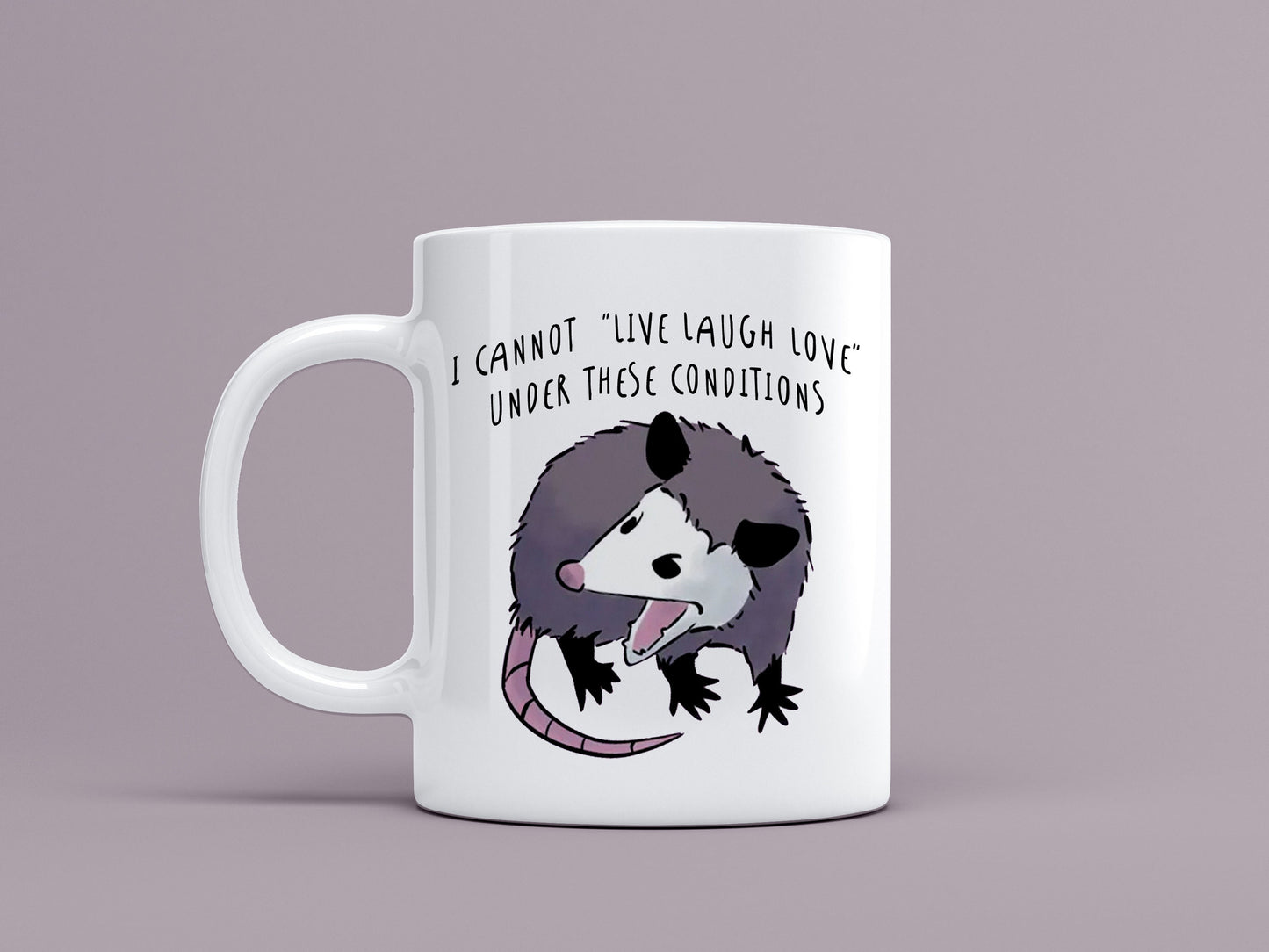 Live Laugh Love Possum Ceramic Mug