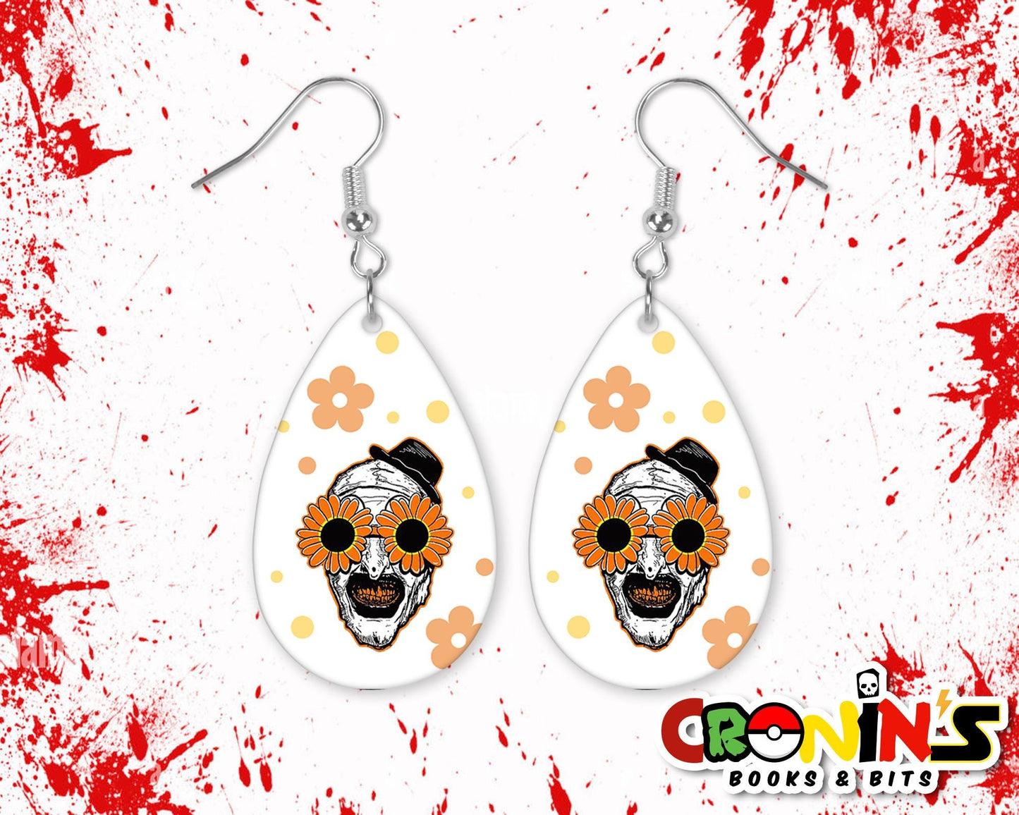 Teardrop Sublimated Earrings - Art the Clown
