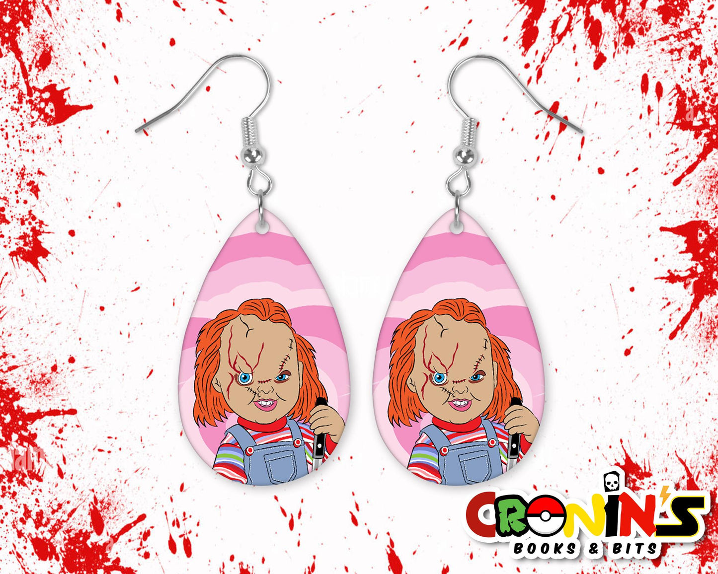 Teardrop Sublimated Earrings - Chucky