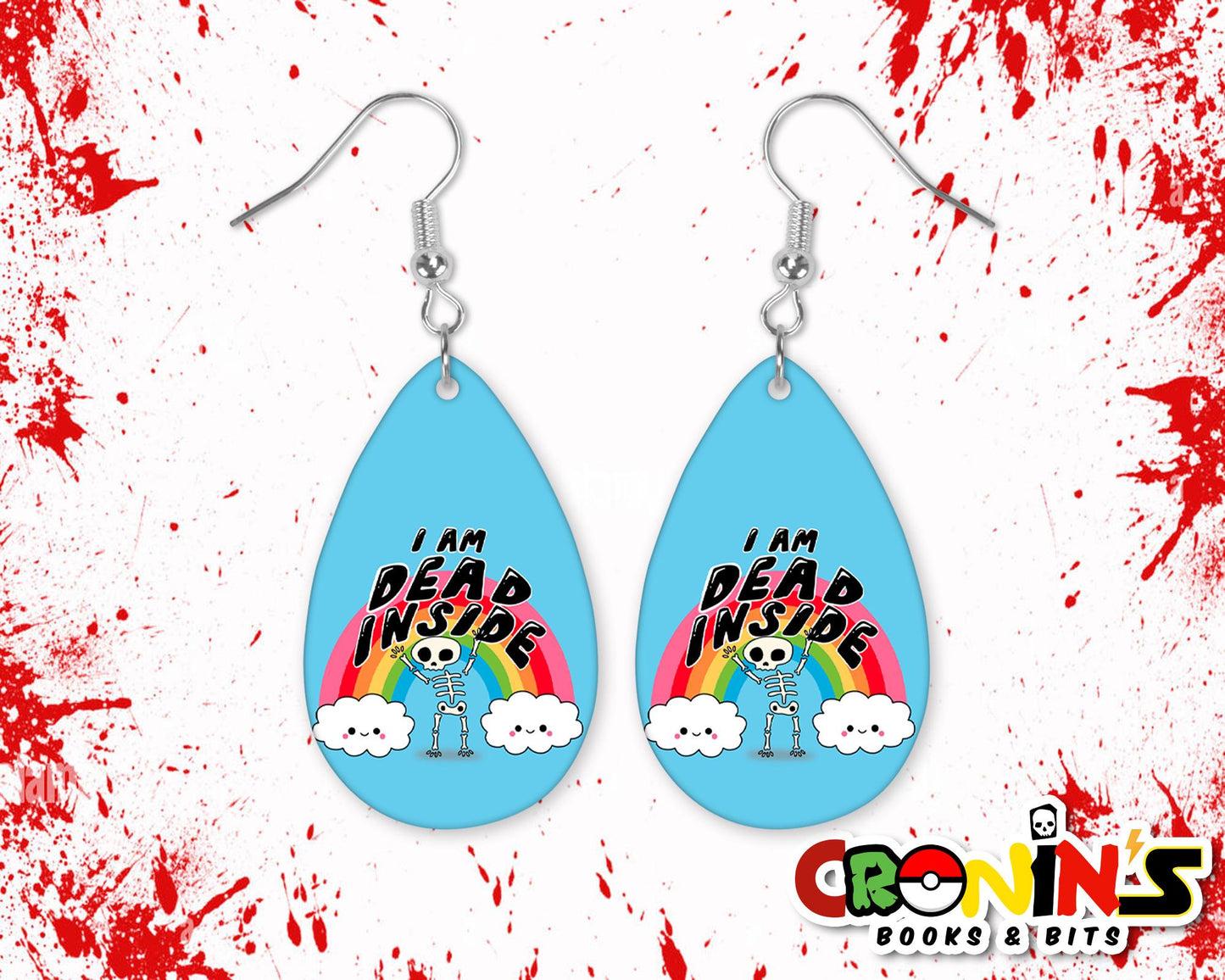 Teardrop Sublimated Earrings - Dead Inside