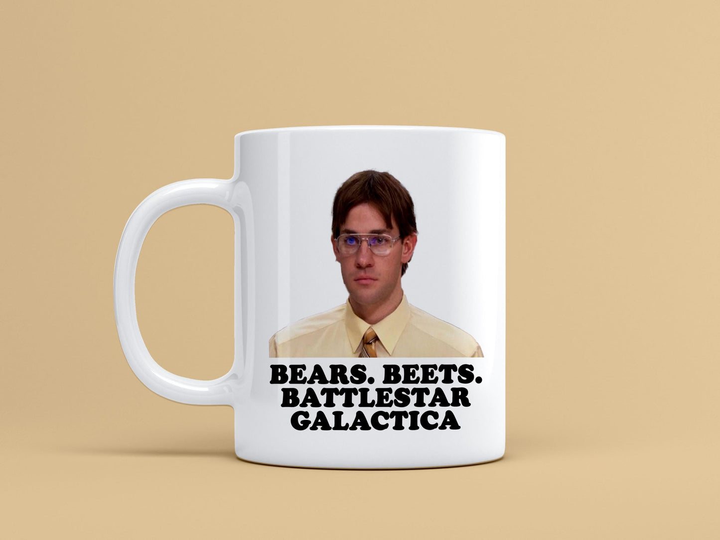 Jim Quote Ceramic Mug Bears Beats Battlestar Galactica