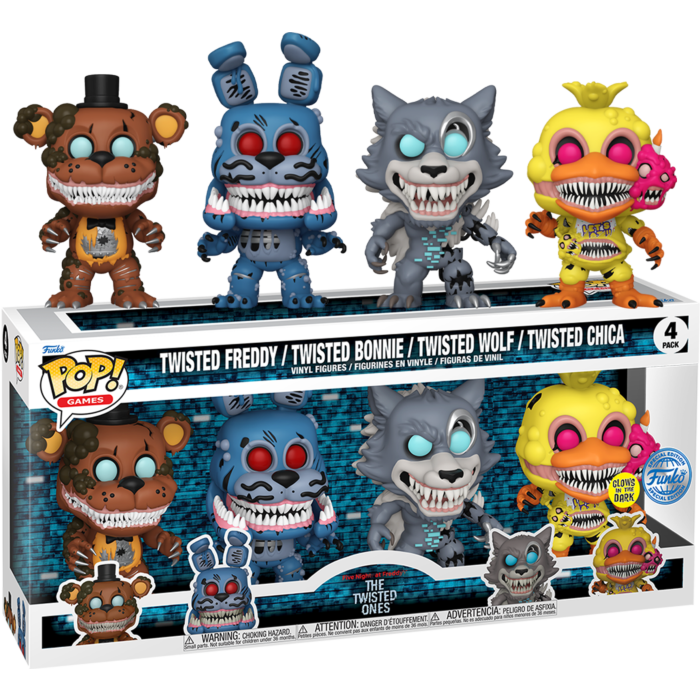Funko Pop! Five Nights at Freddy's - The Twisted Ones Glow in the-Dark - 4-Pack