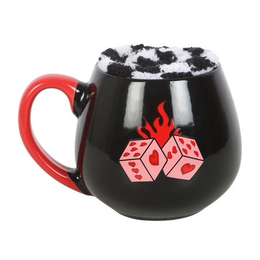 Black Dice Mug and Socks Set