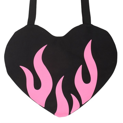 Burning Heart Satin Tote Bag