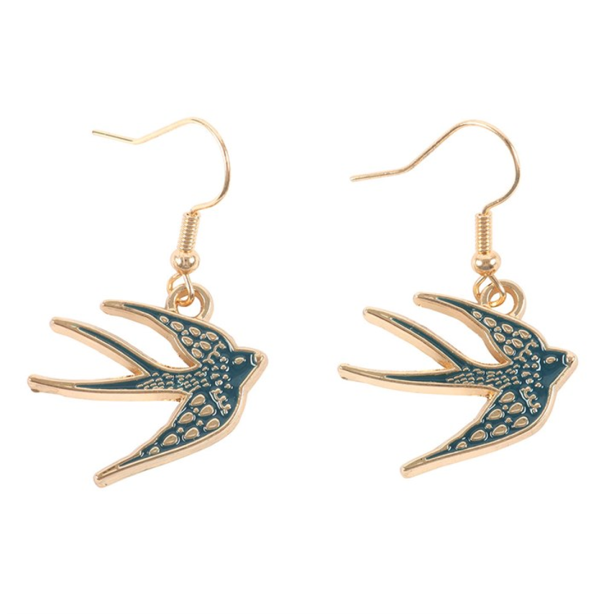 Blue Spread Your Wings Swallow Earrings