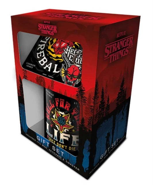 Stranger Things 4 (Hellfire) Mug Coaster Keychain Gift Set