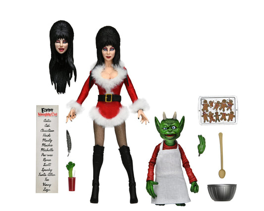 ELVIRA VERY SCARY XMAS ELVIRA DELUXE 8 INCH CLOTHED FIGURE