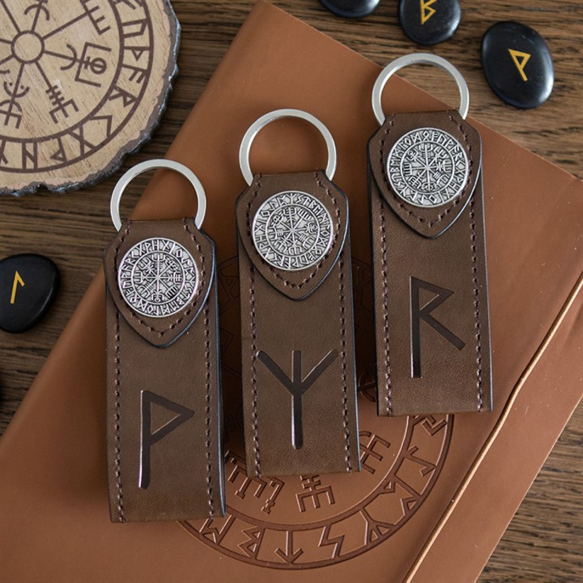 Joy Viking Rune Faux Leather Keyring
