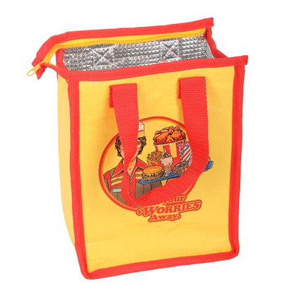 Eat Your Worries Lunch Bag by Steven Rhodes