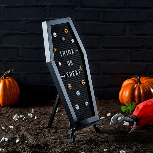 Black Coffin Halloween Letter Message Felt Board