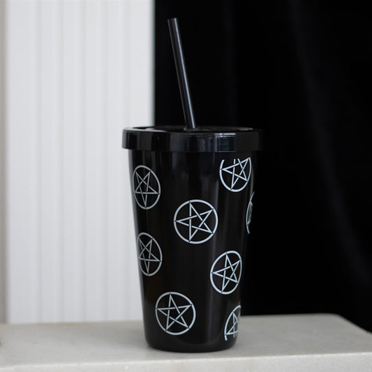 Reusable Plastic Tumbler with Straw