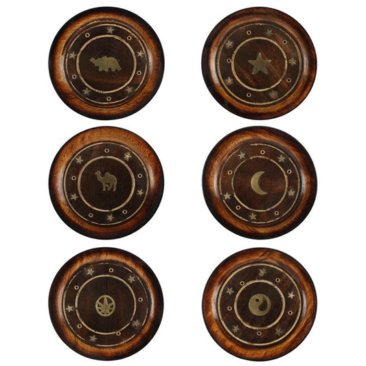 Mango Wood Round Plate Incense Holder
