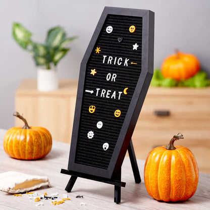 Black Coffin Halloween Letter Message Felt Board