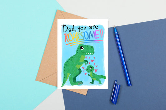 Dad, You Are Roarsome Dinosaur A6 Greeting Card