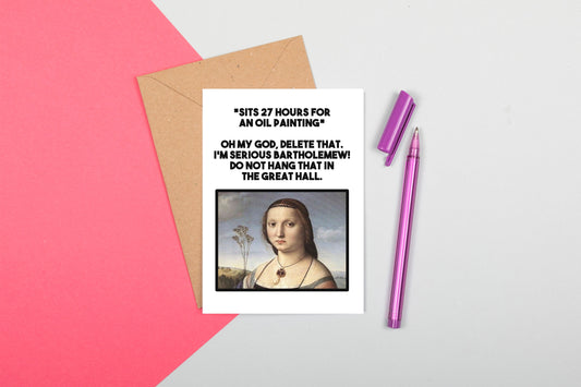 Funny Medieval Art Greeting Card - Bartholemew