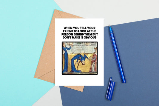 Funny Medieval Art Greeting Card - Obvious