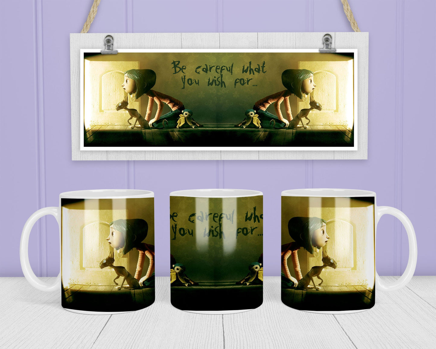 Coraline "Be Careful What You Wish For" Ceramic Mug