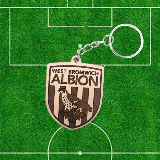 Football Badge Laser Cut Wooden Keyring