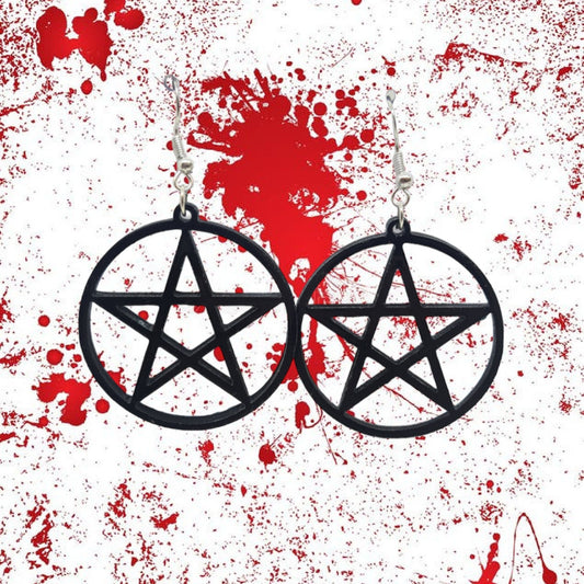 Acrylic Pentagram Hoops Piercing Earrings