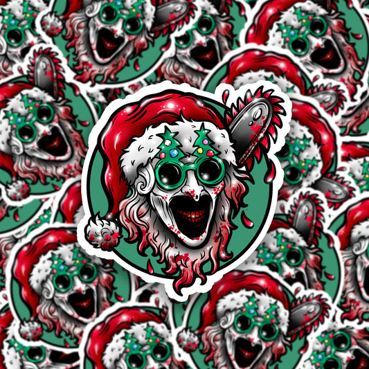 Christmas Art the Clown from Terrifier Sticker