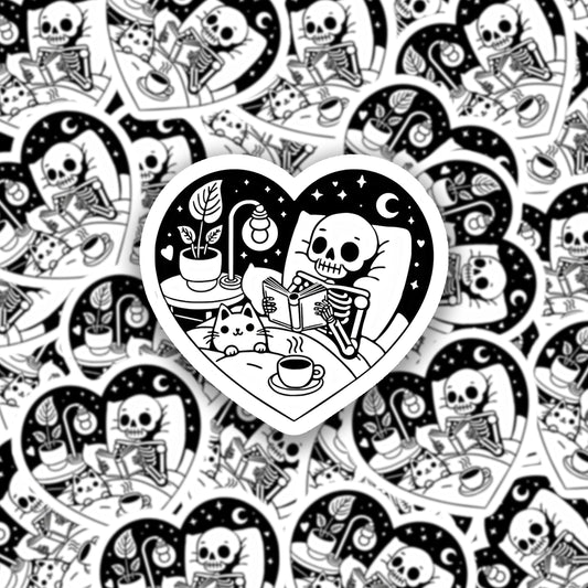Cozy Skeleton Sticker