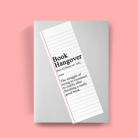 Book Hangover Definition Bookmark