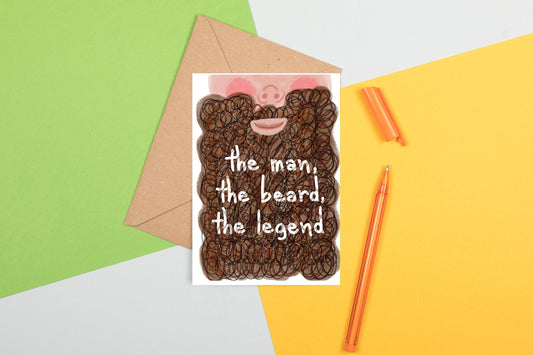 The Man, The Beard, The Legend A6 Greeting Card