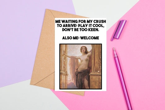 Funny Medieval Art Greeting Card - Keen