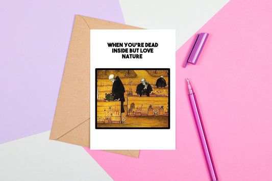Funny Medieval Art Greeting Card - Dead Inside