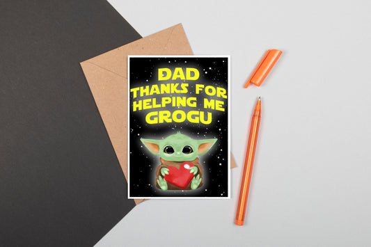 Thanks for helping me Father's Day A6 Greeting Card